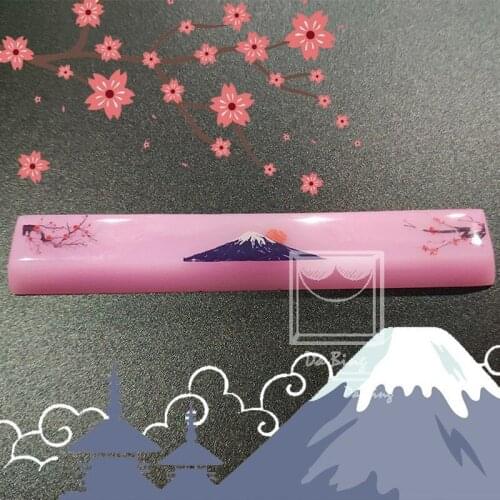 Handmade Resin Fuji Mountain Key Cap Pink Blue 6.25u Space Bar Key Caps for MX Switches Keyboard Creative Handwork Keycaps
