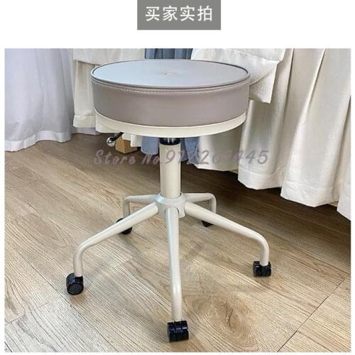 Beauty Stool Rotating Lifting Round Stool Barber Shop Chair Pulleys Work Stool Hairdresser Manicure Stool Makeup Belt Wheels