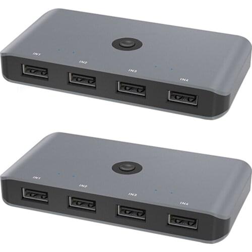USB KVM Switch USB 2.0/3.0 Switcher For PC Keyboard Mouse Printer 4 Port Sharing 4 Devices HUB Converter USB Switch