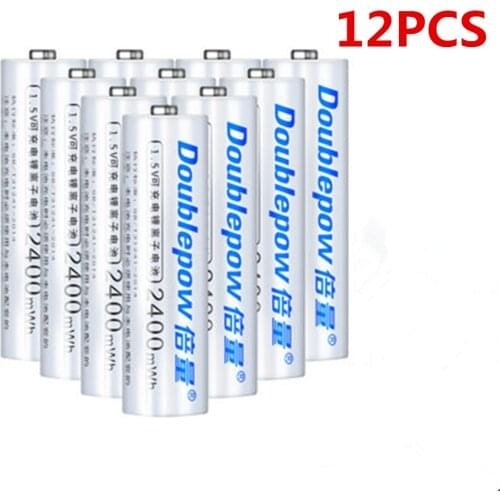 12pcs/lot Large-capacity 1.5v 2400mWh AA rechargeable battery Lithium battery is quickly charged by AA AAA smart USB charger