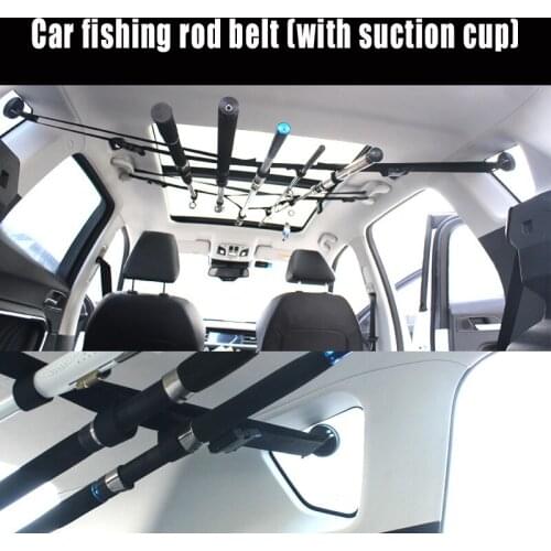 Spot 2 Pcs Vehicle Fishing Rod Holder Belt Strap Carrier Adjustable Portable for Car M8617