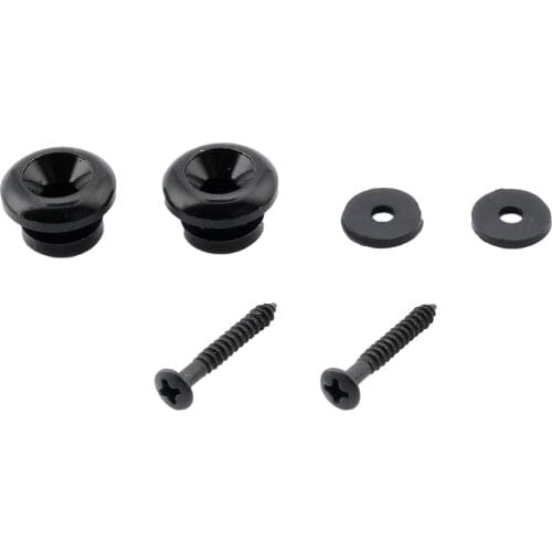 Musiclily Oversized Guitar Strap Buttons Locks, Black (2 Pieces)