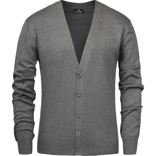 Men Knit Coats Long Sleeve V-Neck Button-Placket Solid Color Soft Comfortable Sweaters Male Knitwear Tops Cardigan Outwear