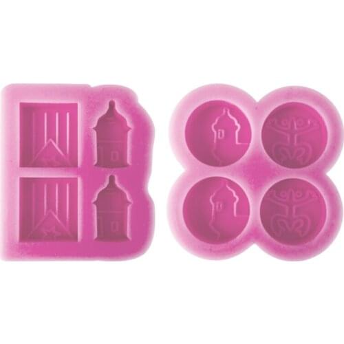 N7MF Castle Flag Frog Stud Earrings Epoxy Resin Mold DIY Crafts Jewelry Casting Tools Neklace Pendant Silicone Mould