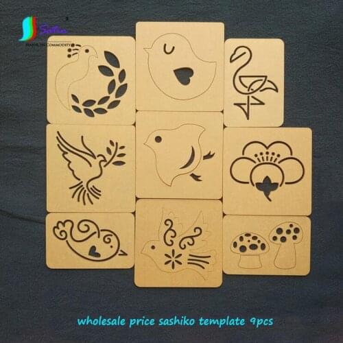 Cheap Transparent Bird,Flower,Mushroom Pattern Small Good Quality Sashiko Embroidery Template Set A0523L