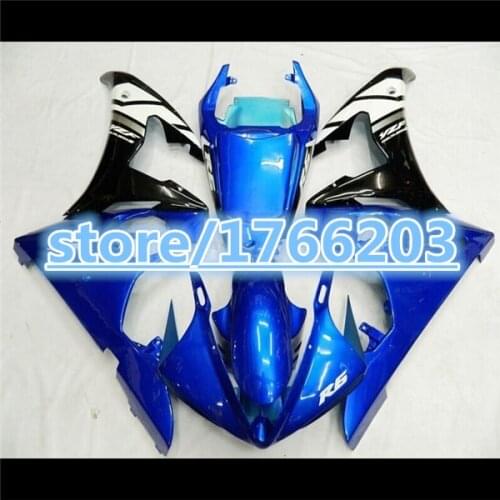 100%new fairings for 03 04 05 YZF R6 03 04 05 YZF-R6 03-05 Blue black YZF600 R6 2003 04 2005 fairing kits BBF
