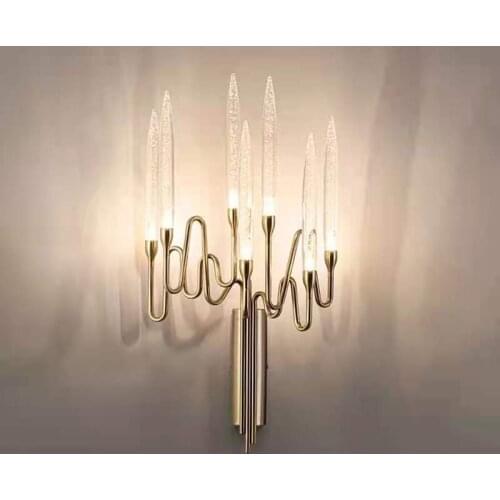 Modern Luxury Sconce Crystal Wall Lamp fixtures LED Light for Living Room Hotel lighting Arandela Crystal Night light