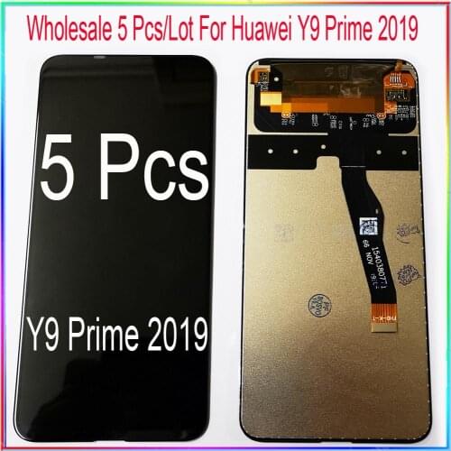Wholesale 5 Pcs/ Lot for Huawei Y9 Prime 2019 LCD screen display with touch with frame assembly P Smart Z original