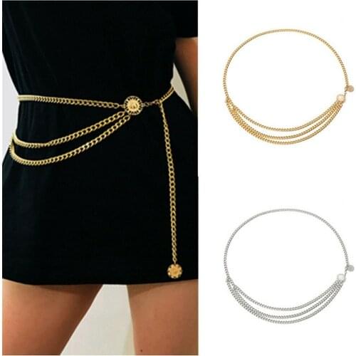 Retro Metal Waist Chain Belt Dress Waistband Chain Belts Fashion Fashion
