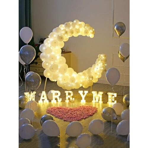 Propose to decorate creative supplies props romantic surprise scene letter lamp artifact Valentines day decoration indoor