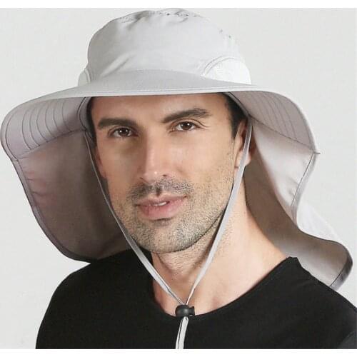New Spring and Summer sun hat waterproof sun protection cap A fishing hat with large cape 4 colors couples cap
