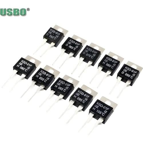 High quality thermostat thermal protector 0 degree normally open normal closed temperature control switch KSD-01F 10pcs