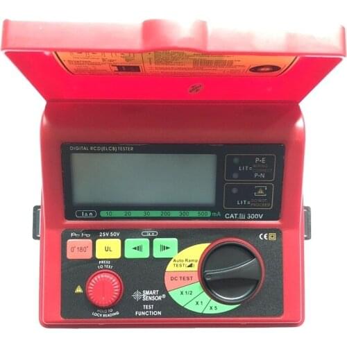 Smart Sensor AR5406 Digital RCD(ELCB) Tester 10-500mA Leakage Tester Leakage Current Test