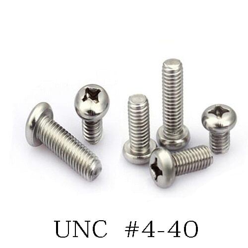 UNC 4#-40 Steel pan head screw bolt Length 3/16-1&1/2 inch thread stainless steel bolt nut set fastener