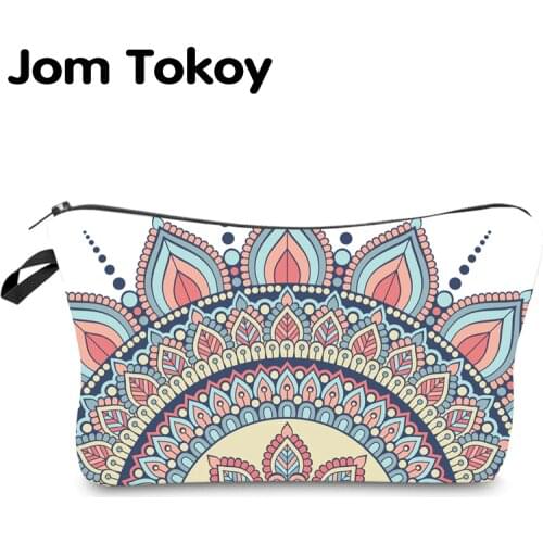 Jom Tokoy Water Resistant Makeup bag Printing Mandala Cosmetic Bag Lovely Cosmetic Organizer Bag Women Multifunction Beauty Bag