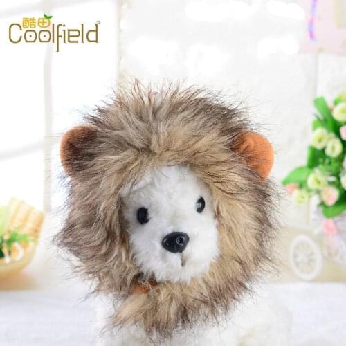 Funny Cute Pet Costume Cosplay Lion Mane Wig Cap Hat for Cat Xmas Halloween Clothes with Ears Pet Dog Cats Product Keep warm