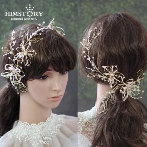 Handmade Vintage Gold Color Hollow Leaf Crown Baroque Bridal Tiara Headpiece Women Hair Jewelry Hairbands Wedding Headbands