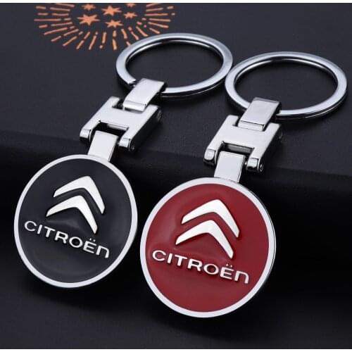 1Pcs Car Metal Keychain Key Ring For Citroen C1 C2 C3 C4 C4L C5 C6 C8 C-ELYSEE VTS Xsara C-Crosser Berlingo Jumpy Nemo Picasso