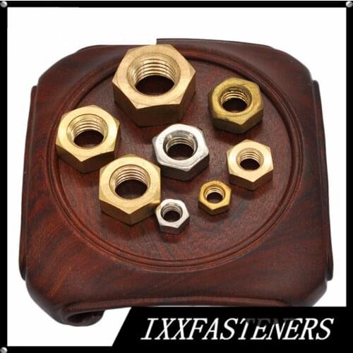 10PCS M7 M8 M10 M12 M14 M16 M18 M20 DIN934 Copper Brass H56-4 Hexagon Nuts Metric Thread Hex Nut