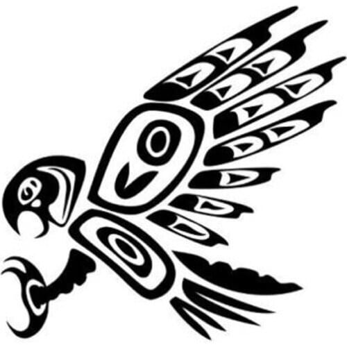 13.4cm*12.9cm Tribal Bird Eagle Fashion Vinyl Car Styling Decor Car Sticker Black/Silver S3-5738