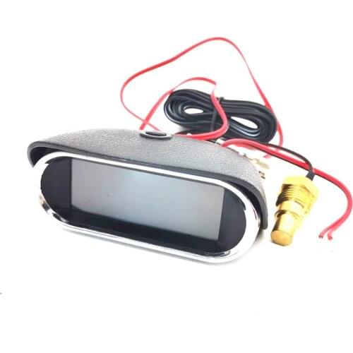 2 Funtions Lcd Screen Water Temperature Gauge Meter+ Voltmeter Voltage Gauge for Car
