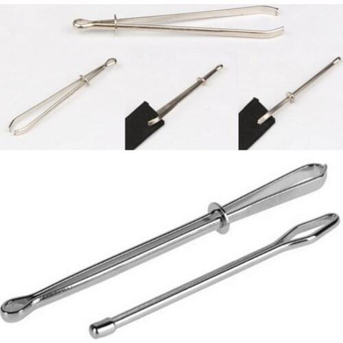 2Pcs Stainless Steel Tweezers Craft Sewing Accessories Elastic Belt Buckle Guide Belt Wearing Tool Clip