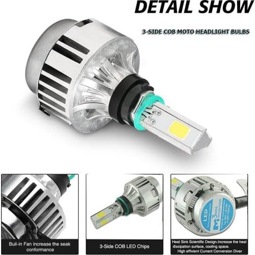 2pcs Universal C0B Car Headlights Motorcycle Led Headlights H4 Beam LED Headlight Lamp Bulbs 30W 3000LM