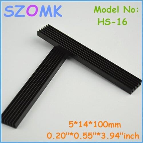 20 pcs led heatsink aluminum heat sink 5*14*100mm computer metal heat sink black color , cooling fin , PCB aluminium radiator