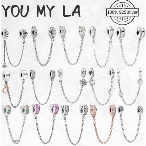 2021 Hot Sale 100% 925 Sterling Silver Beads Bracelet Safe Chain for Women Fit Original Pando Charm Bracelet DIY Jewelry