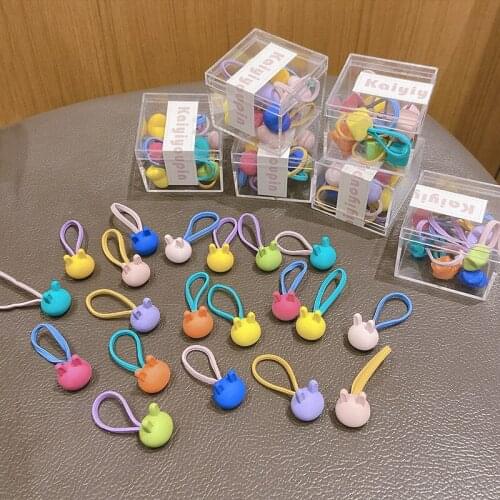 2021 New 10 pcs/set Colorful Children Girls Rubber band Elasitc Hairband Hair Accessories Lovely Kids Girls Headband Headwear