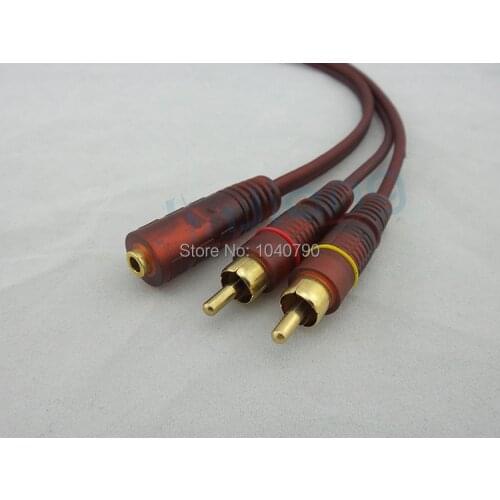 3.5 the mother to Double lotus Audio extension cord Audio cable 0.75M 2.4ft