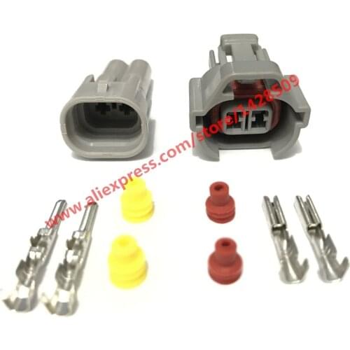 5 Sets 2 Pin NIP-T-F2 Nippon Denso Style Top Slot Female And Male Fuel Injector Connector 6189-0039