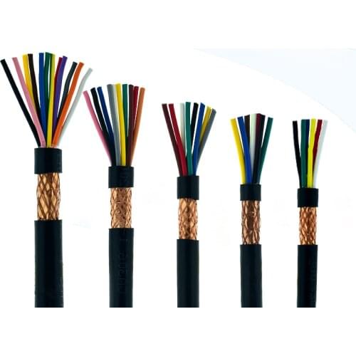5 Meters RVVP Shielded Electrical Wire 6 7 8 10 12 Pin 0.3 / 0.5 / 0.75 / 1 / 1.5 mm Audio Signal Cable Copper Wire