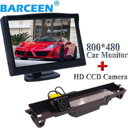 Adapt into original car rear reversing camera 170 lens angle with 5" screen car display monitor for Toyota Toyota Yaris