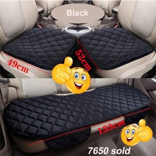 Car Seat CoverFront Rear Universal four season Black Seat Cushion Anti-Slip Rear Back Chair Seat Pad For Vehicle Auto sit cover