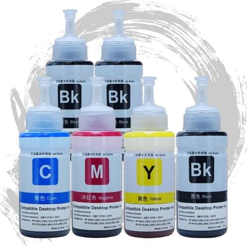 70ml Epson Printer Ink Refill Kits for Epson L120 L132 L210 L222 L312 L350 L355 L362 L364 L366 L382 L386 L1300 Printer Paint