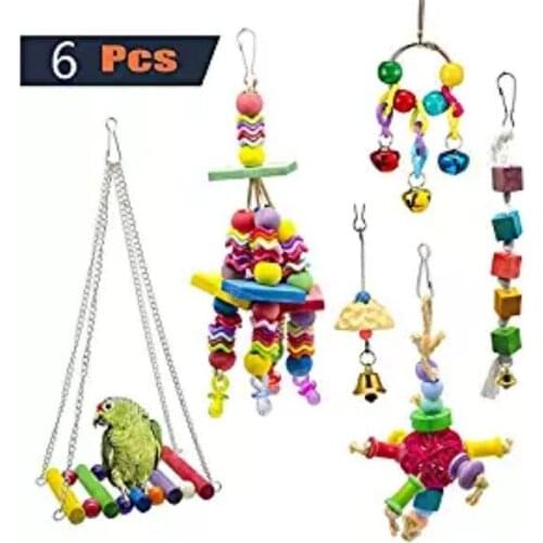 LHXMAS PET TOYS 6Set Parrot toys Bird pet supplies
