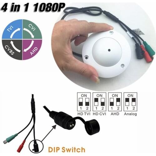 White 1080P 4 IN 1 AHD/TVI/CVI/CVBS Analog HD Security Camera For Elevator Lift With Waterproof Osd Menu 3.7mm Pin hole lens UTC