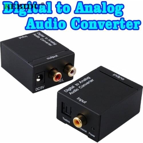 Kebidu Digital To Analog Audio Converter Digital Optical Coaxial RCA Toslink Signal to Analog Audio Converter Adapter For DVD TV