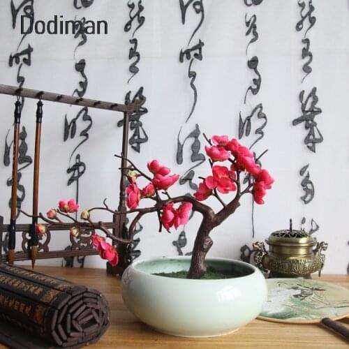 Classical artificial flower garden plum blossom peach flower home garden wedding Bonsai tree branches DIY decor wedding