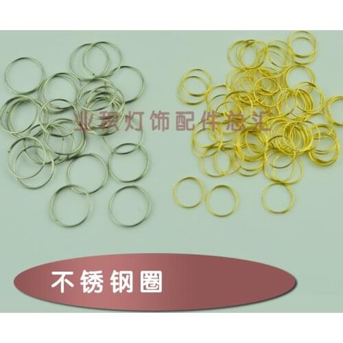 Stainless steel ring round crystal connection buckle closed hook crystal beads connector buckle for led chandeliers pendant lamp
