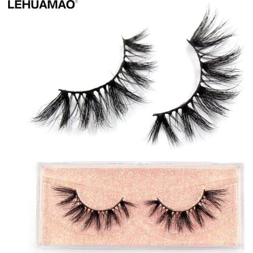 LEHUAMAO Eyelashes Makeup False Eyelashes Thick Strip 5D Mink Lashes Handmade Natural Eye Lashes Wispy 3D mink hair volume soft