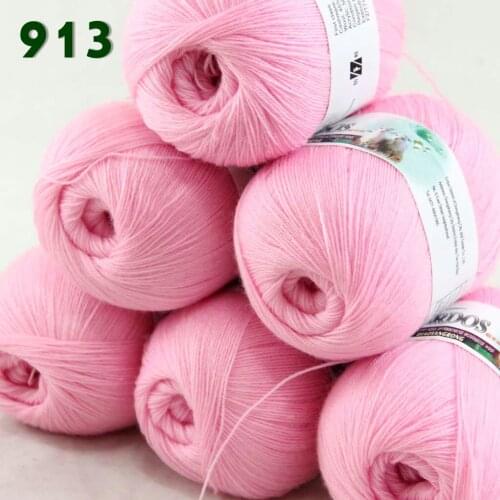 Lot of 6 Skeins Fine Lace Soft Wool Acrylic Cashmere Yarn Knittin Bramble Berry Baby pink 238-913-6