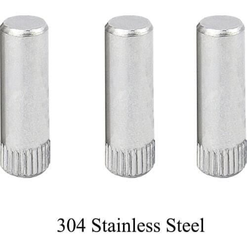 M2 M2.5 M3 OD 6mm 8mm 10mm 12mm 16mm 20mm 25mm 30mm Length 304 Stainless Steel Cylinder Shaft Rod Parallel Dowel Knurled Pin