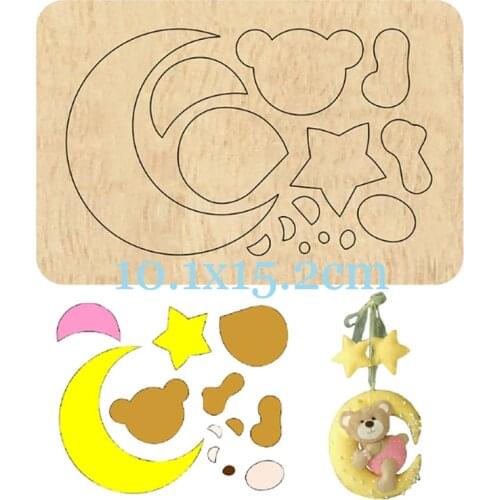 Cute Dear Moon Cutting Wood Dies DIY New Keychain Pendant Leather Bag Suitable For Common Die Cutting Machines on the Market