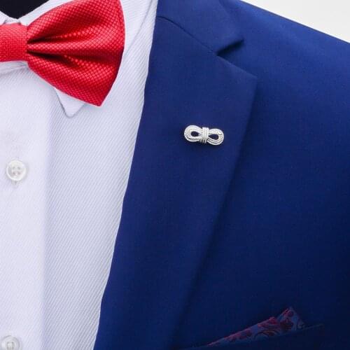 Fashion Bow-knot Lapel Pins Badge High quality Silver color brooches pins for Women Dress Sweater Suit coat Hats Pin Accessories