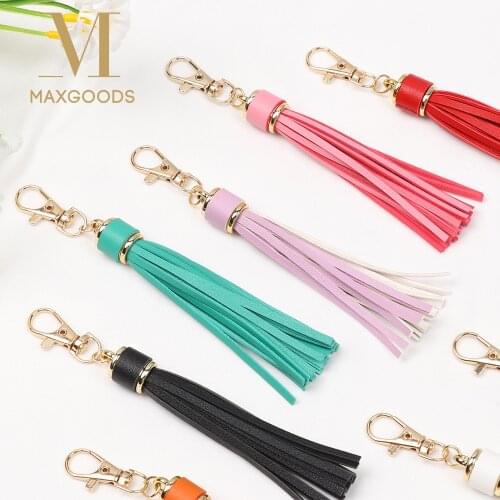 Fashion 1Pcs PU Leather Tassel Key Chain Car Key Ring Fringe Jewelry DIY Decorations Women Cute Tassel KeyChain Bag Accessories