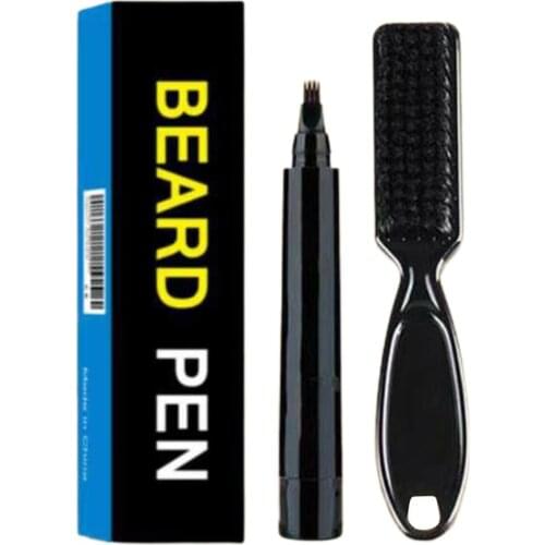 Mens Beard Pencil Tight Beauty Mini Prongs For Seamless Application Long-lasting Soft Brush Beard Pencil Make Beards Neat Dense