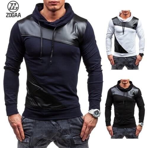 ZOGAA Mens Fashion Trend Hooded Sweater Mens New European and American Mens Hooded Sweater Jacket