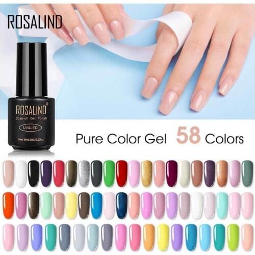 ROSALIND Nail Gel Polish Set Manicure for Nails Semi Permanent Vernis Top Coat UV LED Gel Varnish Soak Off Nail Art Gel